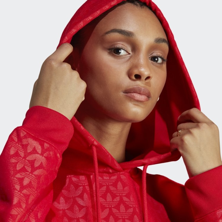 Moletom Com Logo Vermelho Adidas