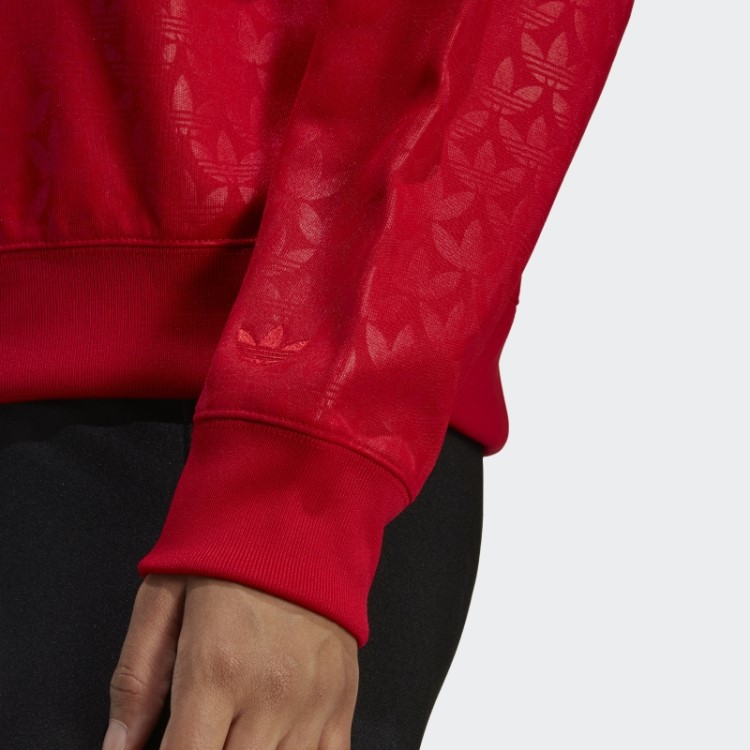 Moletom Com Logo Vermelho Adidas