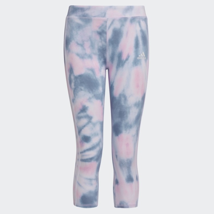 Meia-calça Adidas Allover Print Algodão 3 Listras 7/8 Branca