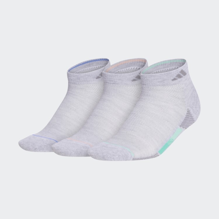 Meias Cano Baixo Com Listras Superlite Cinza Claro 3 Pares Adidas