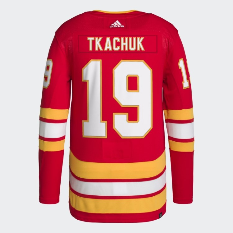 Camisa Vermelha Adidas Flames Matthew Tkachuk Home Autêntico