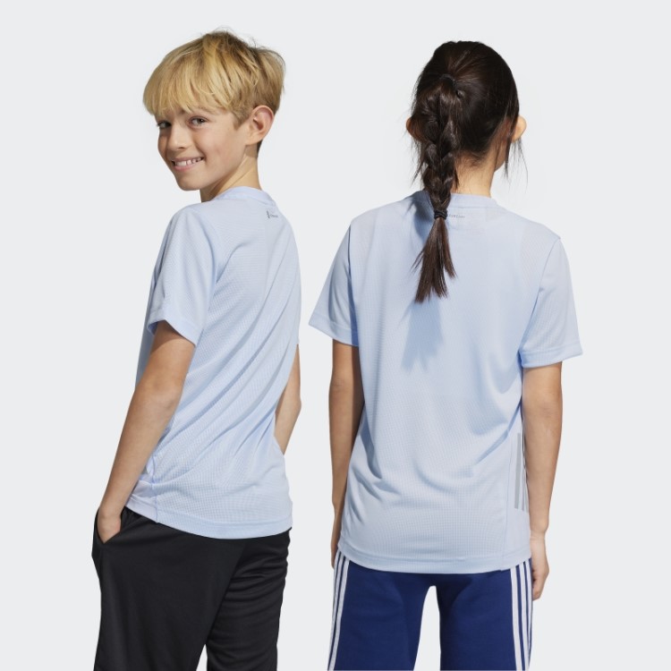 Camiseta Dawn Blue Aeroready Com As Três Listras Adidas