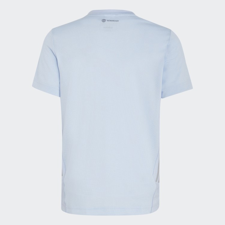 Camiseta Com As Três Listras Aeroready Adidas Dawn Blue