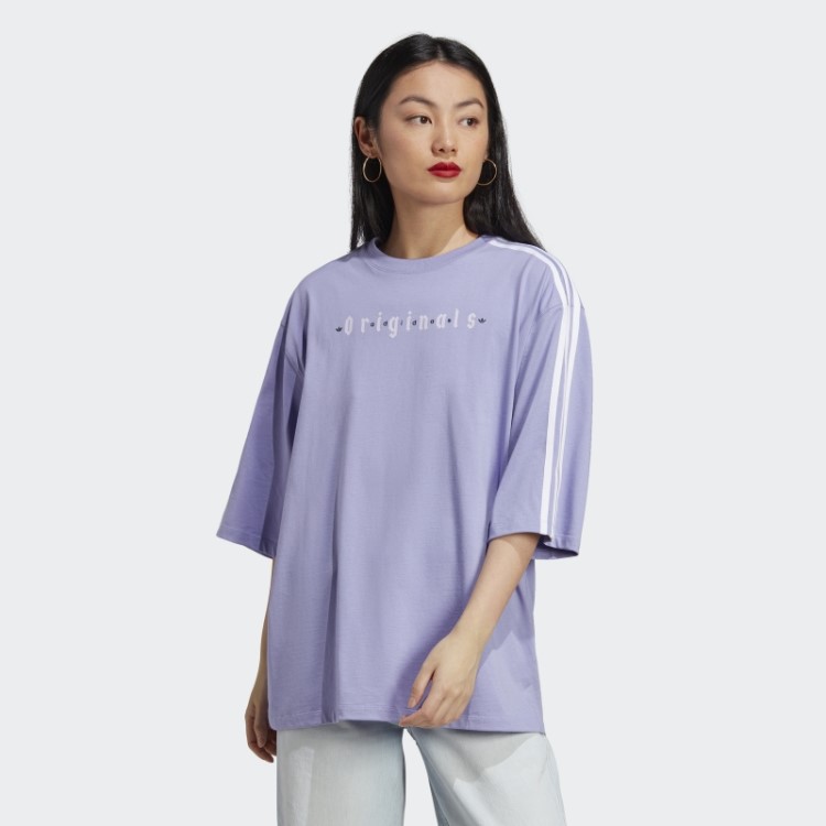 Camiseta Oversized Roxa Clara Adidas