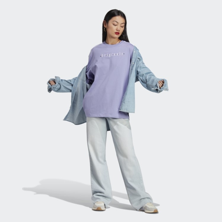 Camiseta Oversized Roxa Clara Adidas