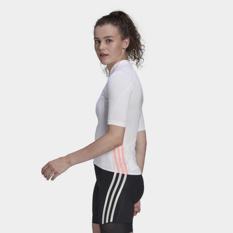Branco A Camisa De Ciclismo De Manga Curta Adidas