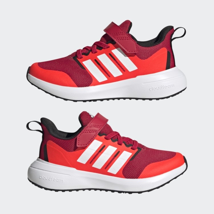 Sapato Vermelho Adidas Fortarun 2.0 Cloudfoam Com Cadarço Elástico