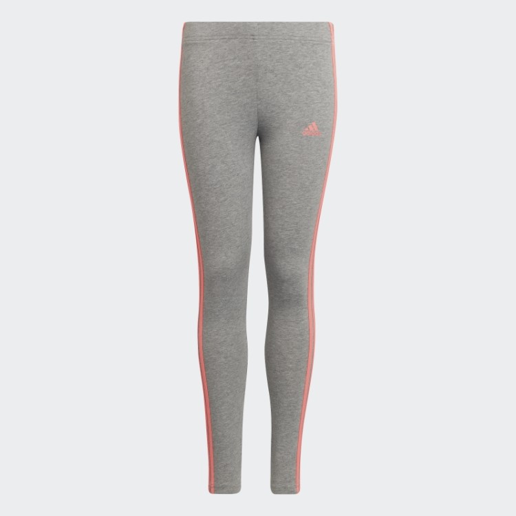 Legging Com As Três Listras Cinza Médio Adidas Essentials Fashion