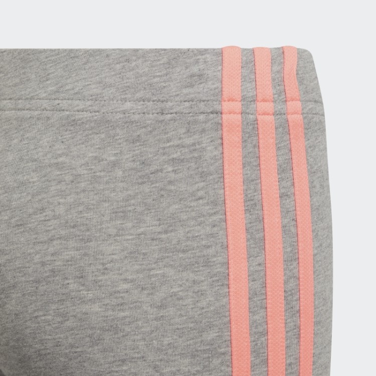 Legging Com As Três Listras Cinza Médio Adidas Essentials Fashion
