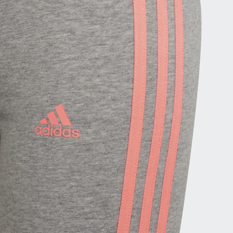 Legging Com As Três Listras Cinza Médio Adidas Essentials Fashion