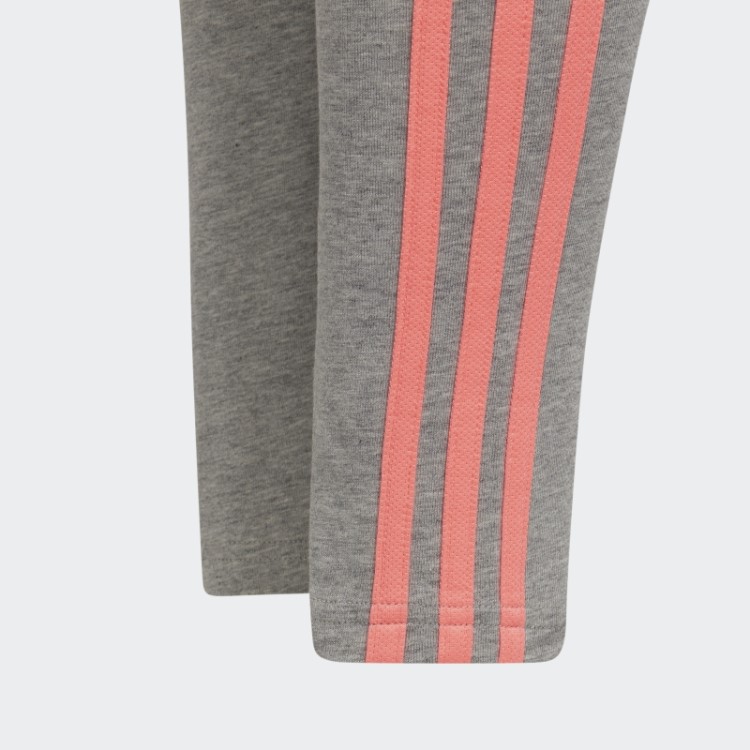 Legging Com As Três Listras Cinza Médio Adidas Essentials Fashion