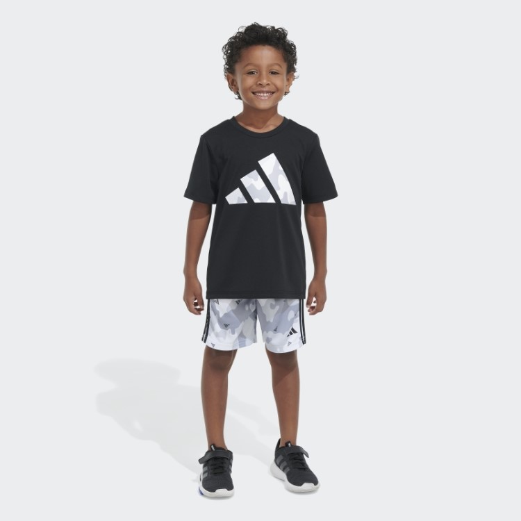 Camiseta Poli Camuflada Aop Short Adidas Preto