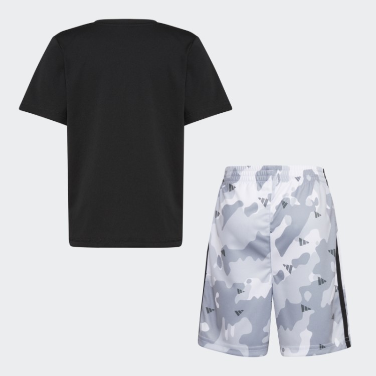 Camiseta Poli Camuflada Aop Short Adidas Preto