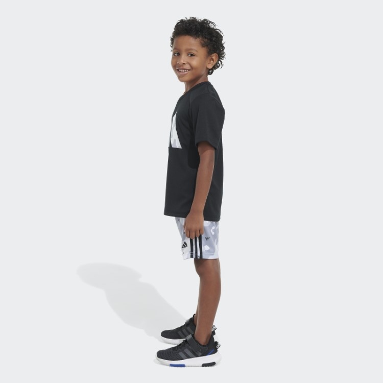 Camiseta Poli Camuflada Aop Short Adidas Preto