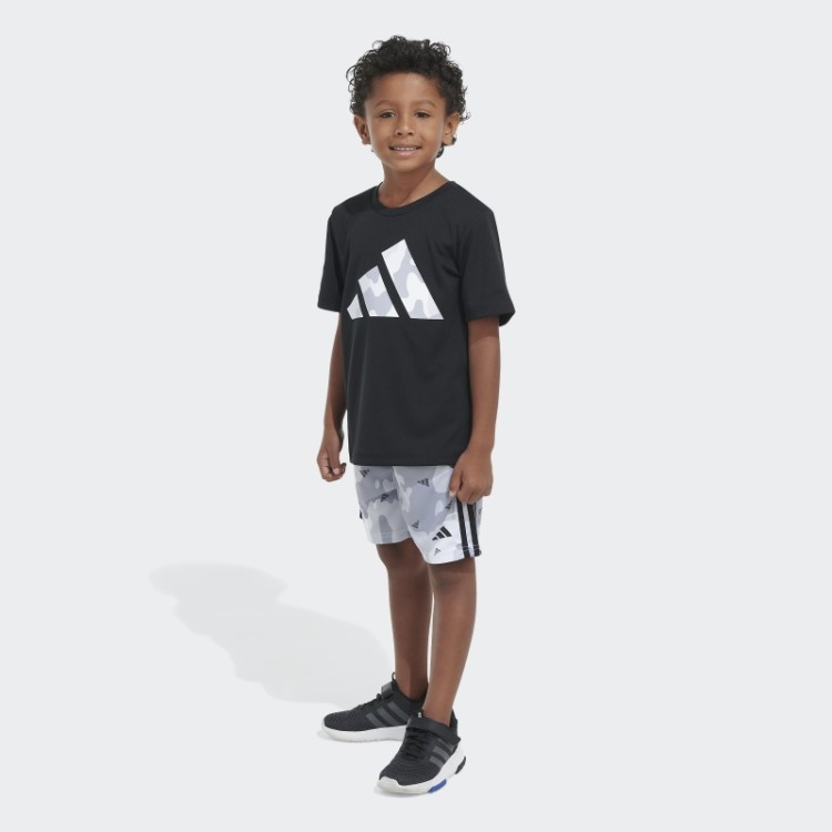 Camiseta Poli Camuflada Aop Short Adidas Preto