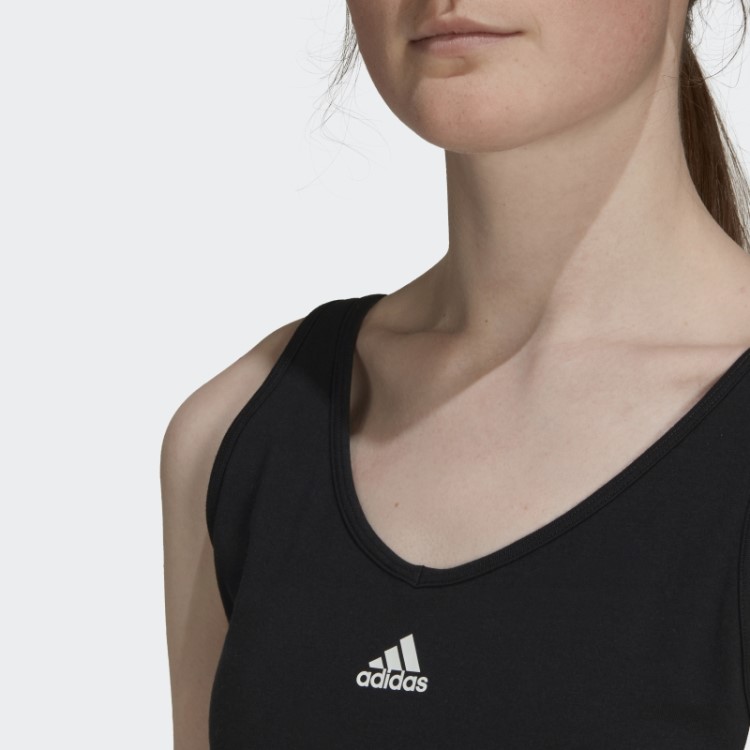 Top Cropped Preto Essencial Com As Três Listras Adidas