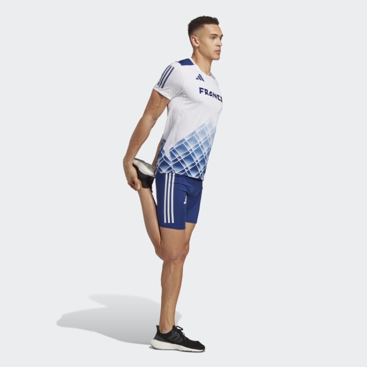 Leggings De Corrida Curtas Adidas Promo Azul Vitória Adizero