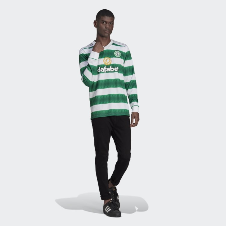 Camisa Casa Branca Do Celtic Fc 22/23 Manga Longa Adidas
