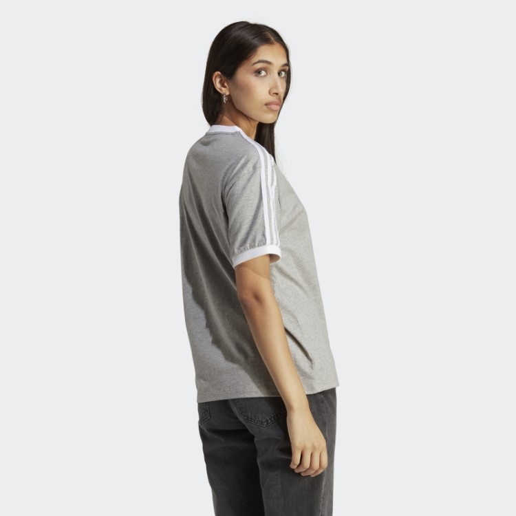 Camiseta Adidas Adicolor Classics Com As Três Listras Cinza Médio
