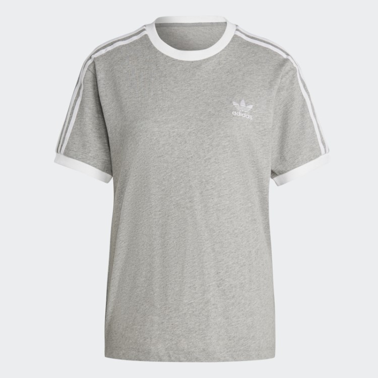 Camiseta Adidas Adicolor Classics Com As Três Listras Cinza Médio