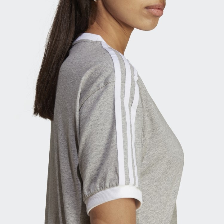 Camiseta Adidas Adicolor Classics Com As Três Listras Cinza Médio