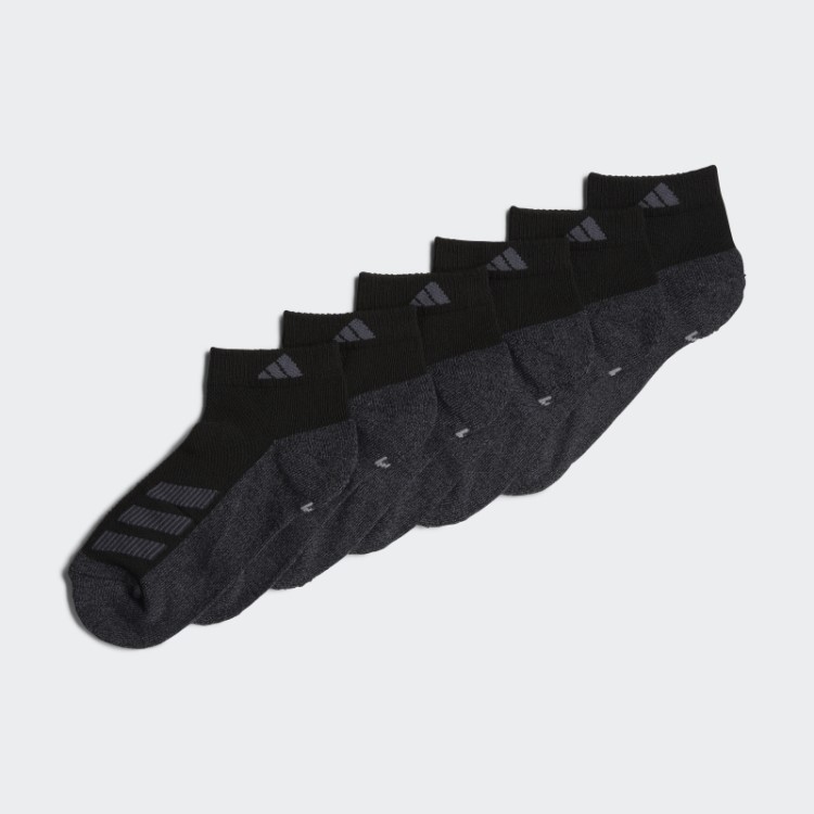 Meias De Cano Baixo Com Listras Angulares Acolchoadas 6 Pares Preto Adidas