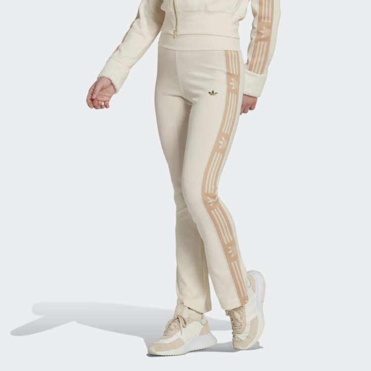 Leggings Caneladas Largas Brancas Adidas Ski Chic