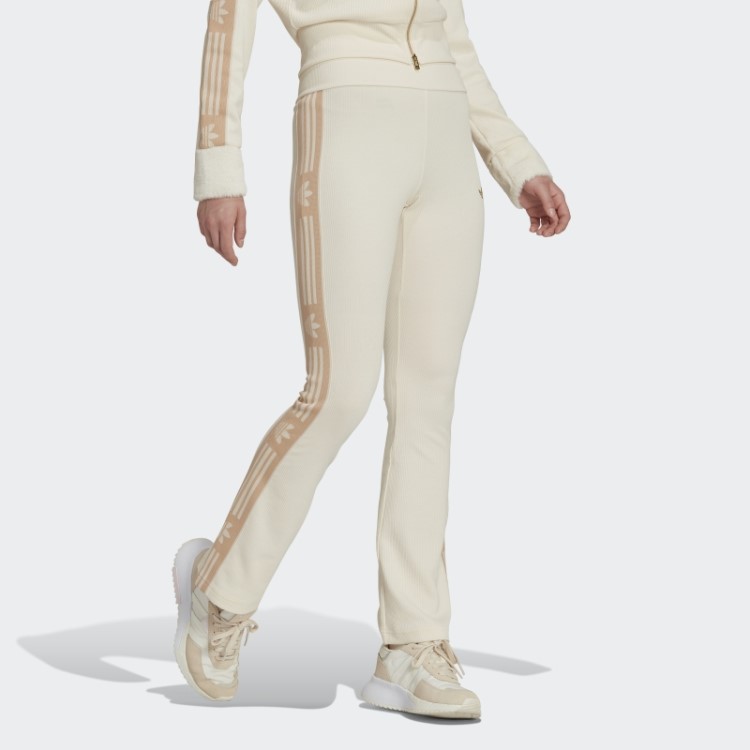 Leggings Caneladas Largas Brancas Adidas Ski Chic