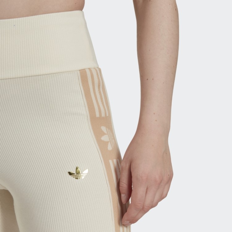 Leggings Caneladas Largas Brancas Adidas Ski Chic