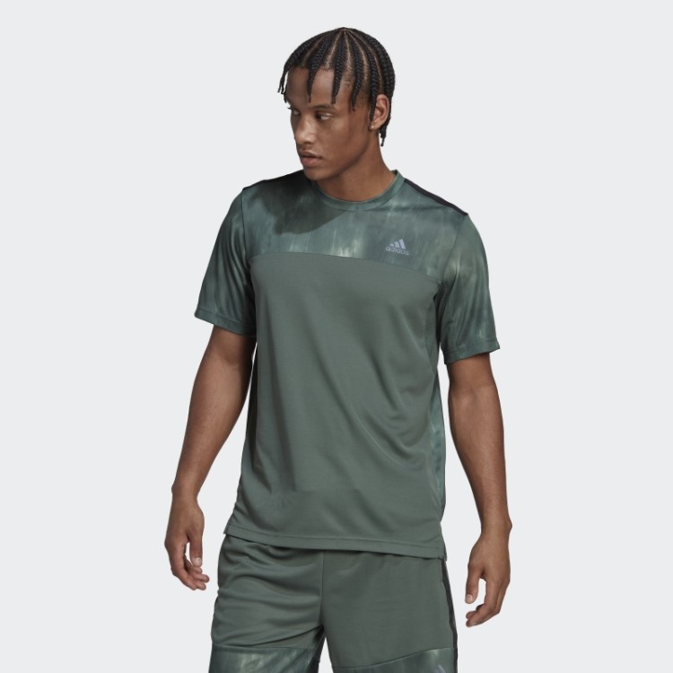 Camiseta De Treino Com Estampa De Giz Adidas Green Oxide Aeroready