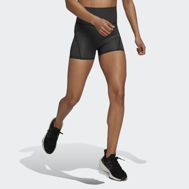 Leggings Curtas Pretas De Estúdio De Ioga Luxe Fire Cintura Super Alta Adidas