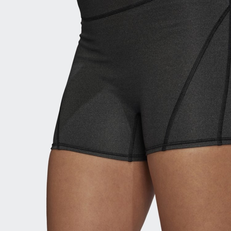 Leggings Curtas Pretas De Estúdio De Ioga Luxe Fire Cintura Super Alta Adidas