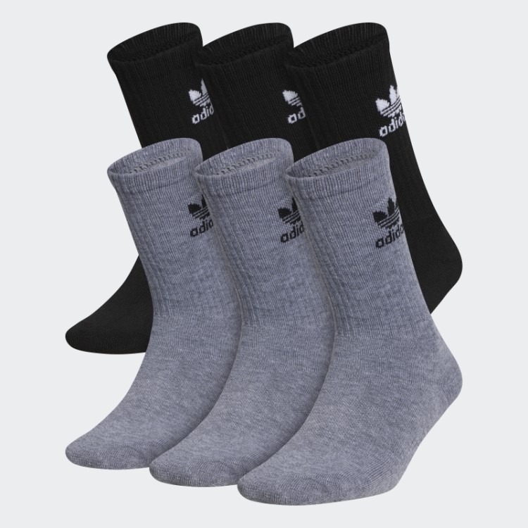 Meia Adidas Cinza Com Trefoil 6 Pares