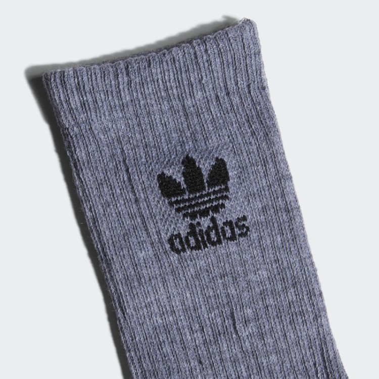 Meia Adidas Cinza Com Trefoil 6 Pares