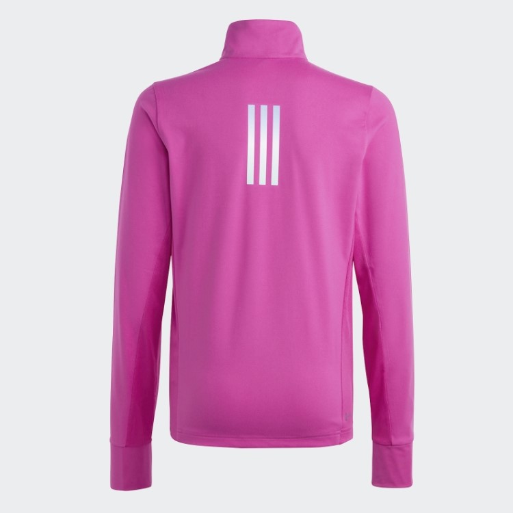 Camiseta Fúcsia Aeroready Manga Longa Com Meio Zíper Adidas