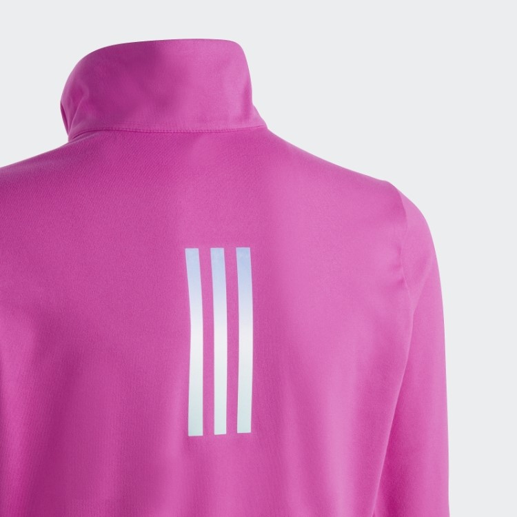 Camiseta Fúcsia Aeroready Manga Longa Com Meio Zíper Adidas