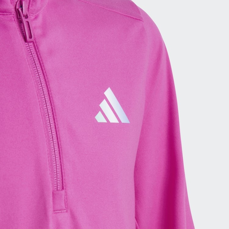 Camiseta Fúcsia Aeroready Manga Longa Com Meio Zíper Adidas