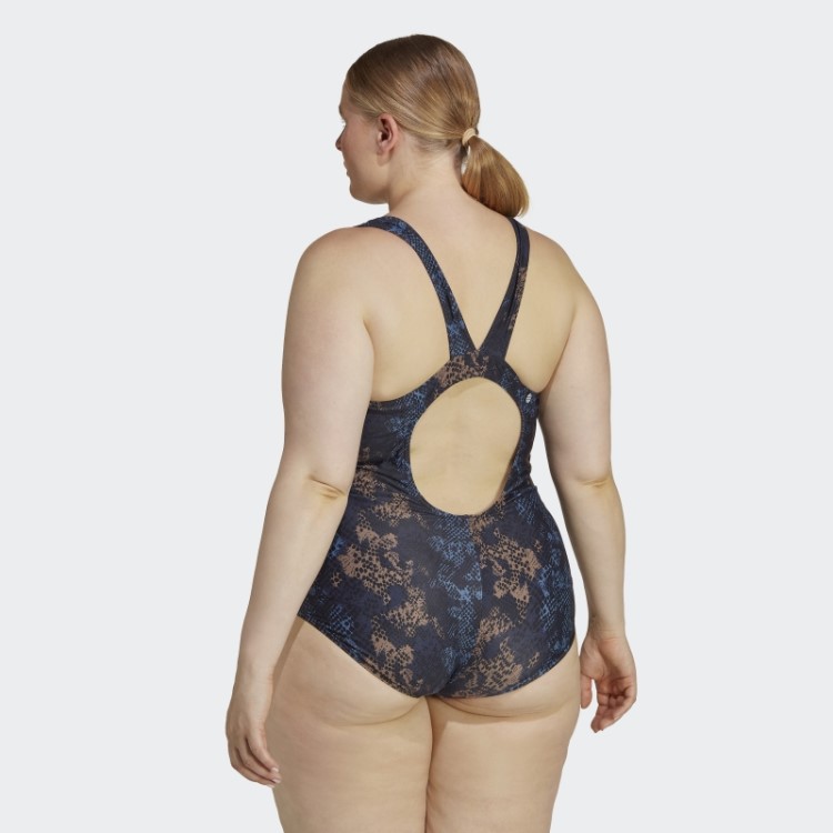 Fato De Banho Com Gráfico Das 3 Riscas Adidas (plus Size) Em Aço