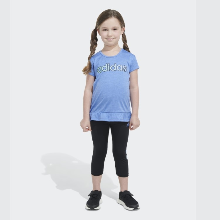 Conjunto Justo Azul Adidas Mel Tee Capri