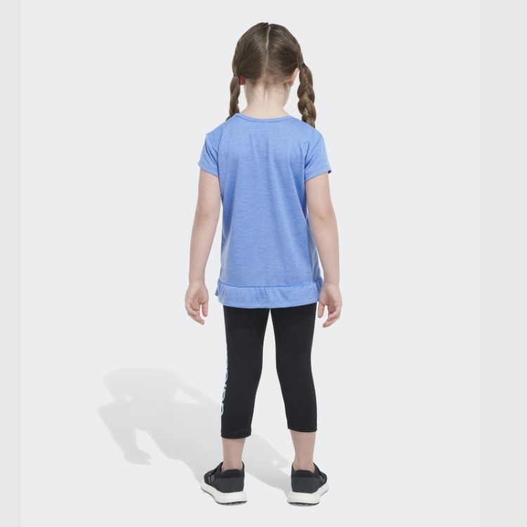 Conjunto Justo Azul Adidas Mel Tee Capri