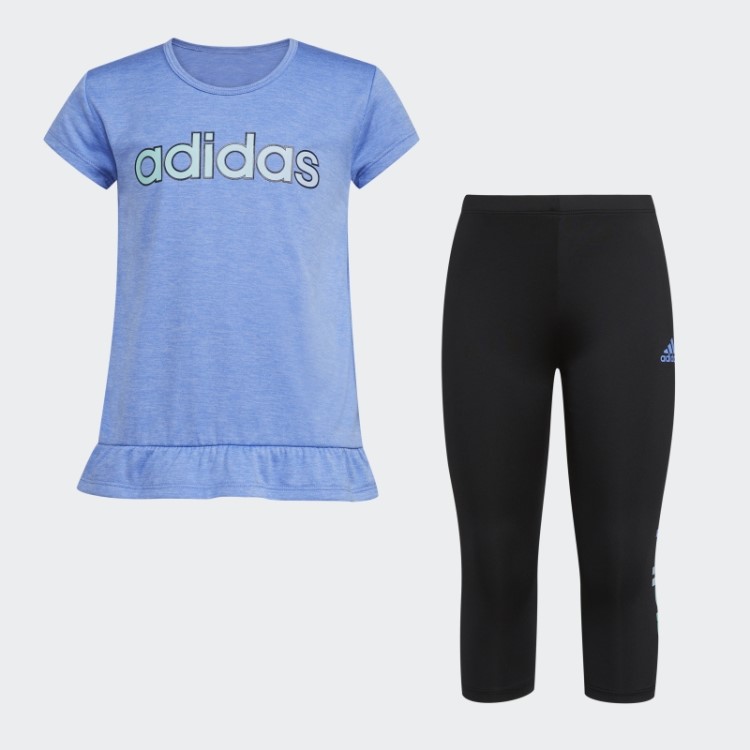 Conjunto Justo Azul Adidas Mel Tee Capri