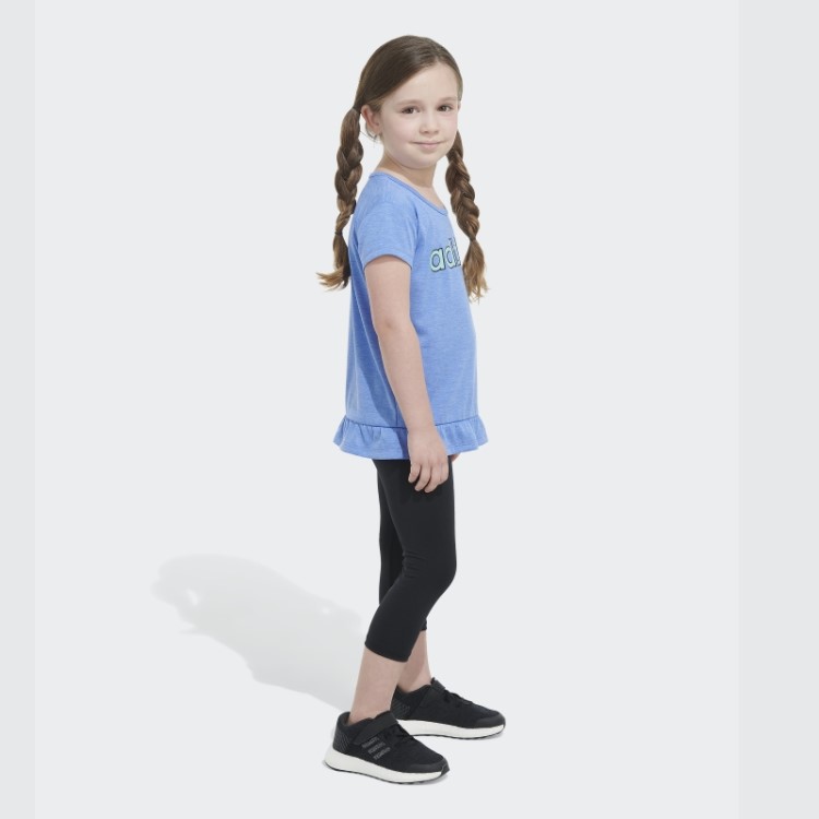 Conjunto Justo Azul Adidas Mel Tee Capri