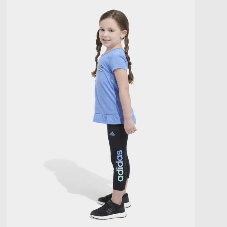 Conjunto Justo Azul Adidas Mel Tee Capri