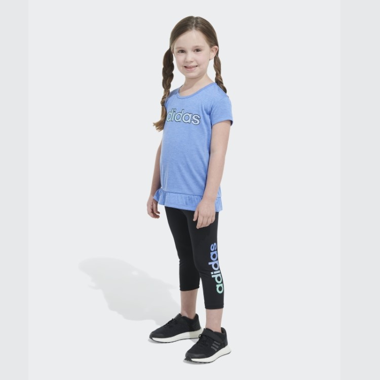 Conjunto Justo Azul Adidas Mel Tee Capri