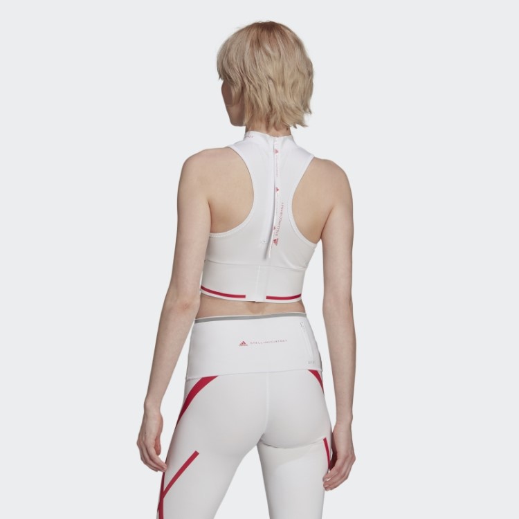 Adidas By Stella Mccartney Truepace Heat.rdy Top Cropped Branco Fashion