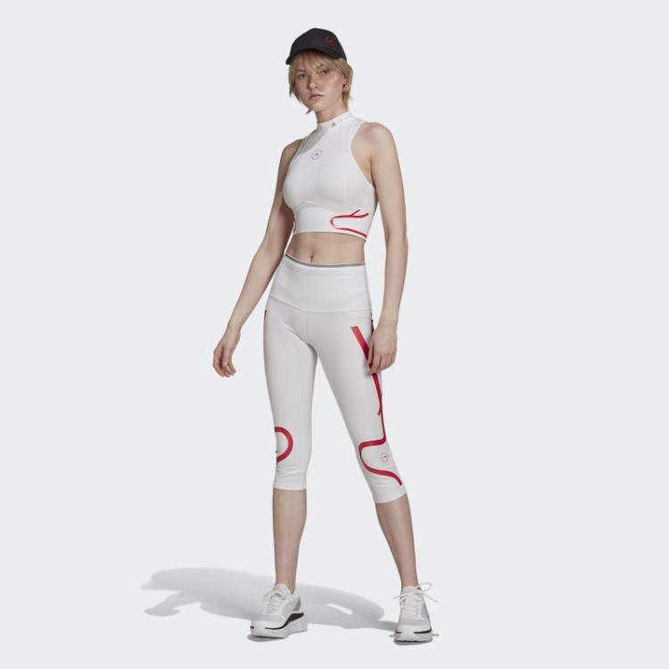 Adidas By Stella Mccartney Truepace Heat.rdy Top Cropped Branco Fashion