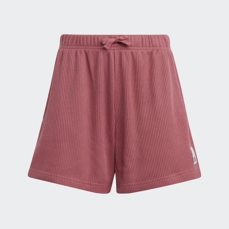Bermuda Soltinha De Malha Waffle Rosa Adidas