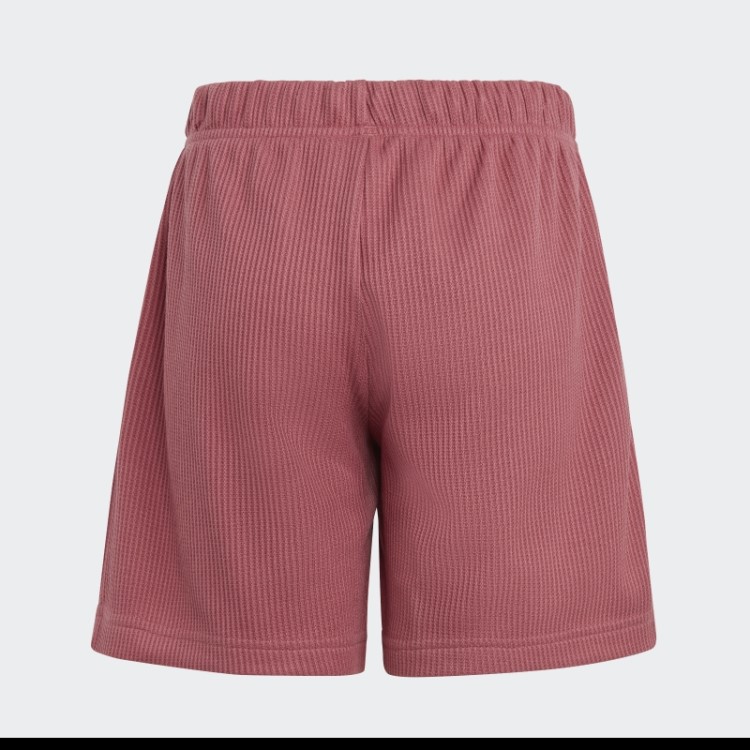 Bermuda Soltinha De Malha Waffle Rosa Adidas