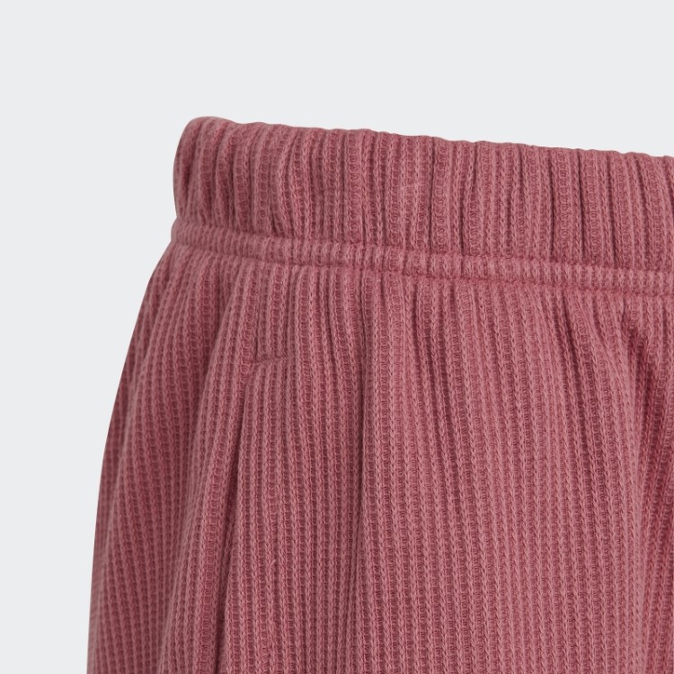 Bermuda Soltinha De Malha Waffle Rosa Adidas
