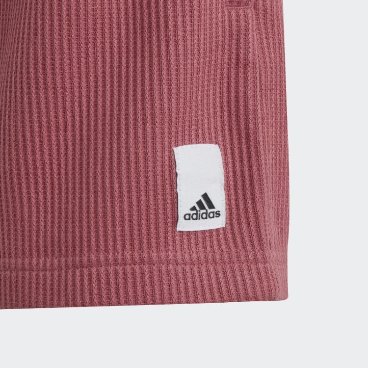 Bermuda Soltinha De Malha Waffle Rosa Adidas